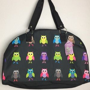 Super Cute Zipper Weekend Tote With Owls